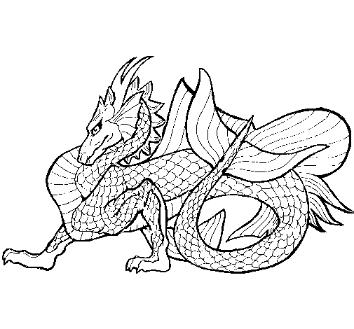 Dessin à colorier: Dragon (Animaux) #5870 - Coloriages à Imprimer Gratuits