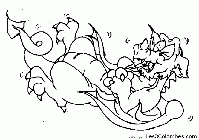 Dessin à colorier: Dragon (Animaux) #5872 - Coloriages à Imprimer Gratuits