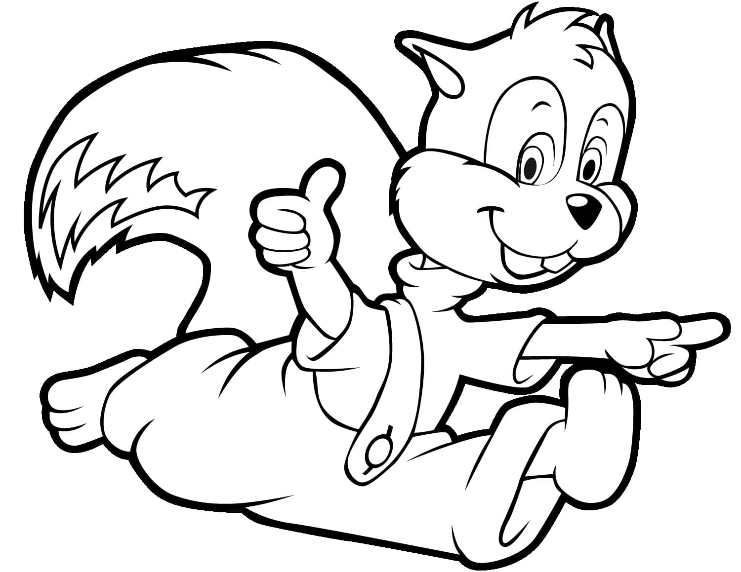 Coloriage Écureuil #216973 à imprimer gratuitement, extrait de la collection Animaux