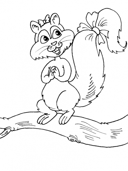 Dessin à colorier: Écureuil (Animaux) #6125 - Coloriages à Imprimer Gratuits