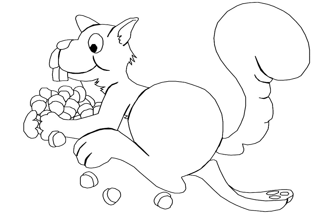 Dessin à colorier: Écureuil (Animaux) #6178 - Coloriages à Imprimer Gratuits