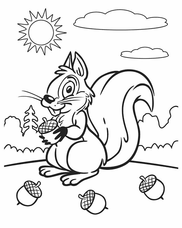 Dessin à colorier: Écureuil (Animaux) #6239 - Coloriages à Imprimer Gratuits