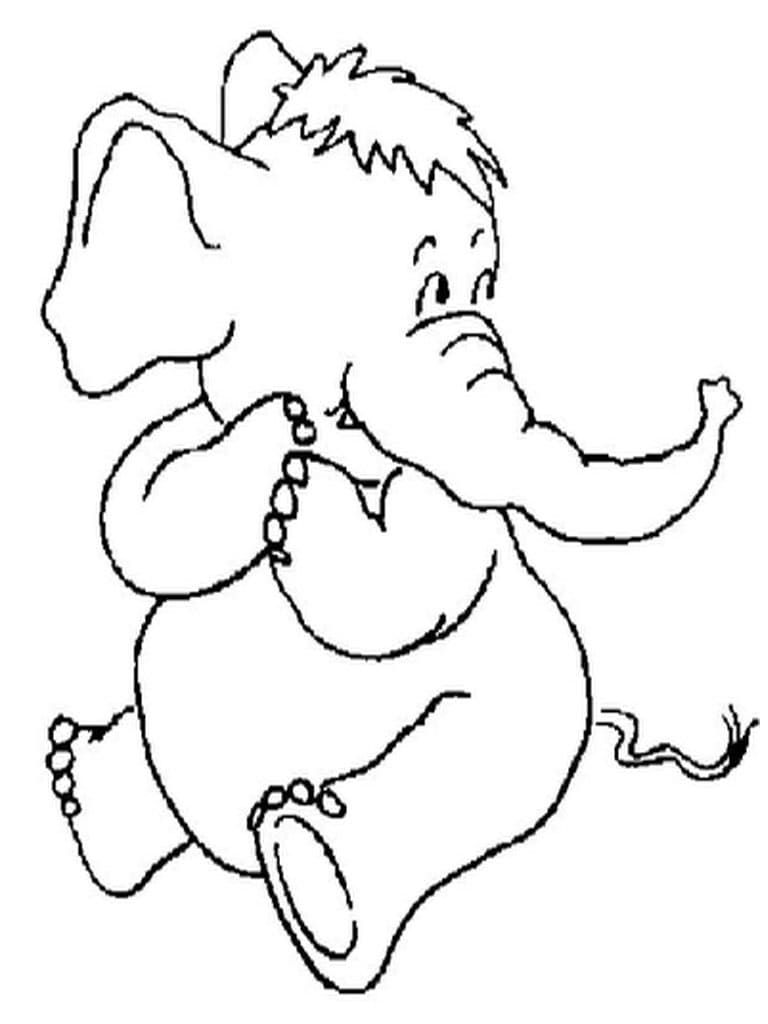 Dessin à colorier Éléphant #175062 issu de la collection Animaux, prêt à imprimer