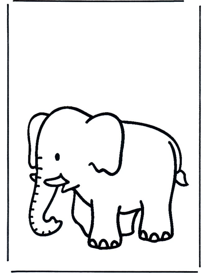 Joli coloriage Éléphant #175085 de la collection Animaux, prêt à imprimer pour petits et grands