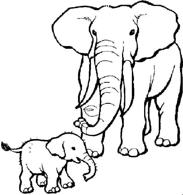 Coloriage gratuit Éléphant #175086 de la collection Animaux à imprimer