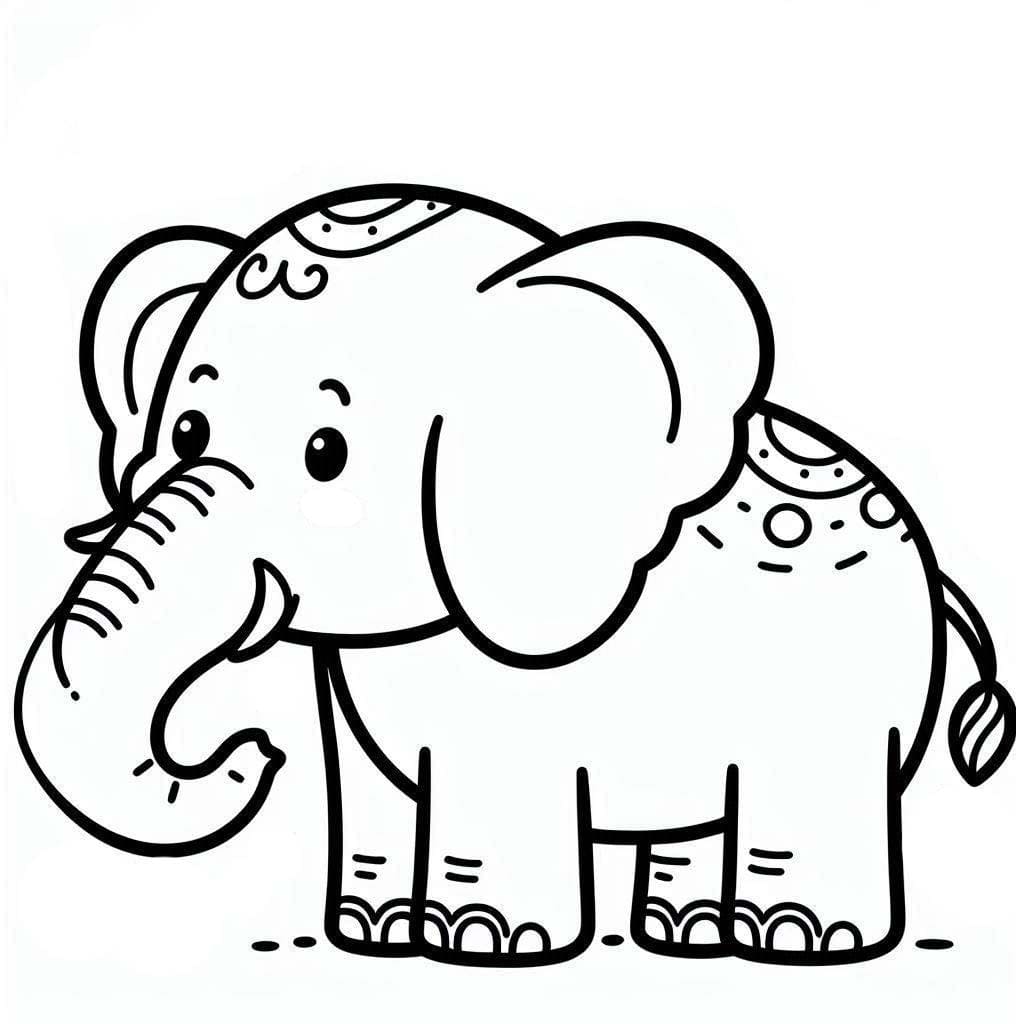Coloriage Éléphant #216843 à imprimer gratuitement, extrait de la collection Animaux