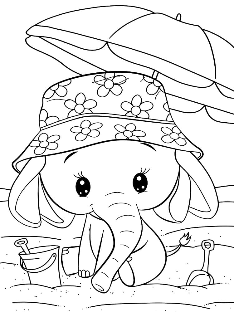 Coloriage à imprimer Éléphant #216852 de la série Animaux, gratuit pour enfants et adultes