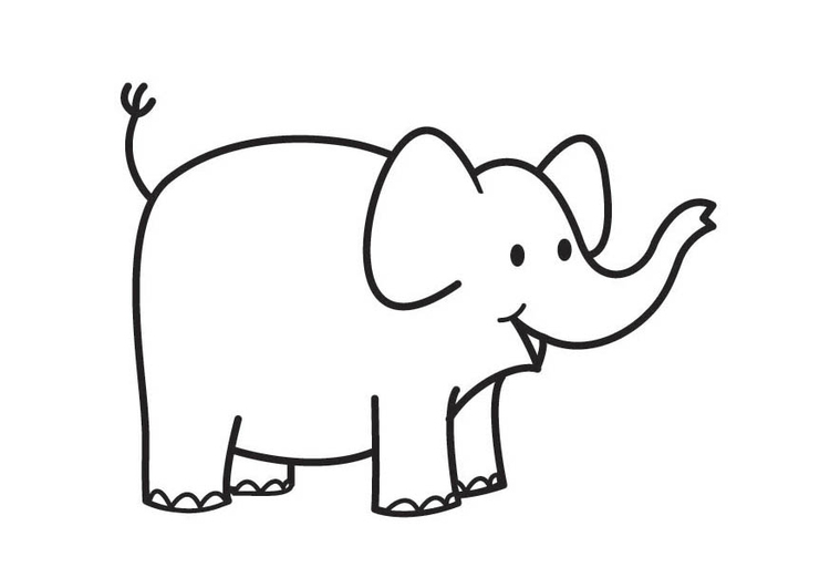 Dessin à colorier: Éléphant (Animaux) #6309 - Coloriages à Imprimer Gratuits