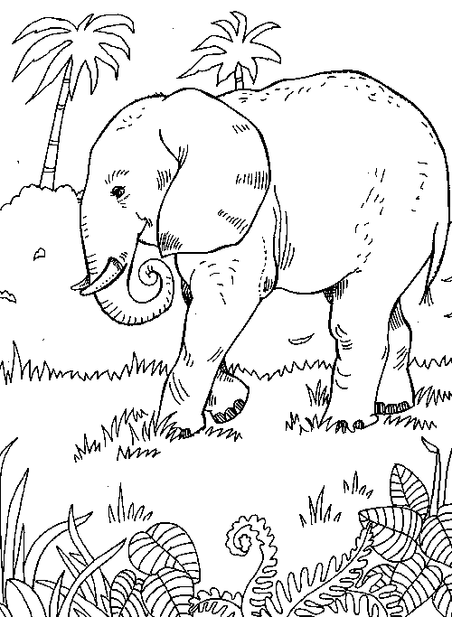 Dessin à colorier: Éléphant (Animaux) #6345 - Coloriages à Imprimer Gratuits
