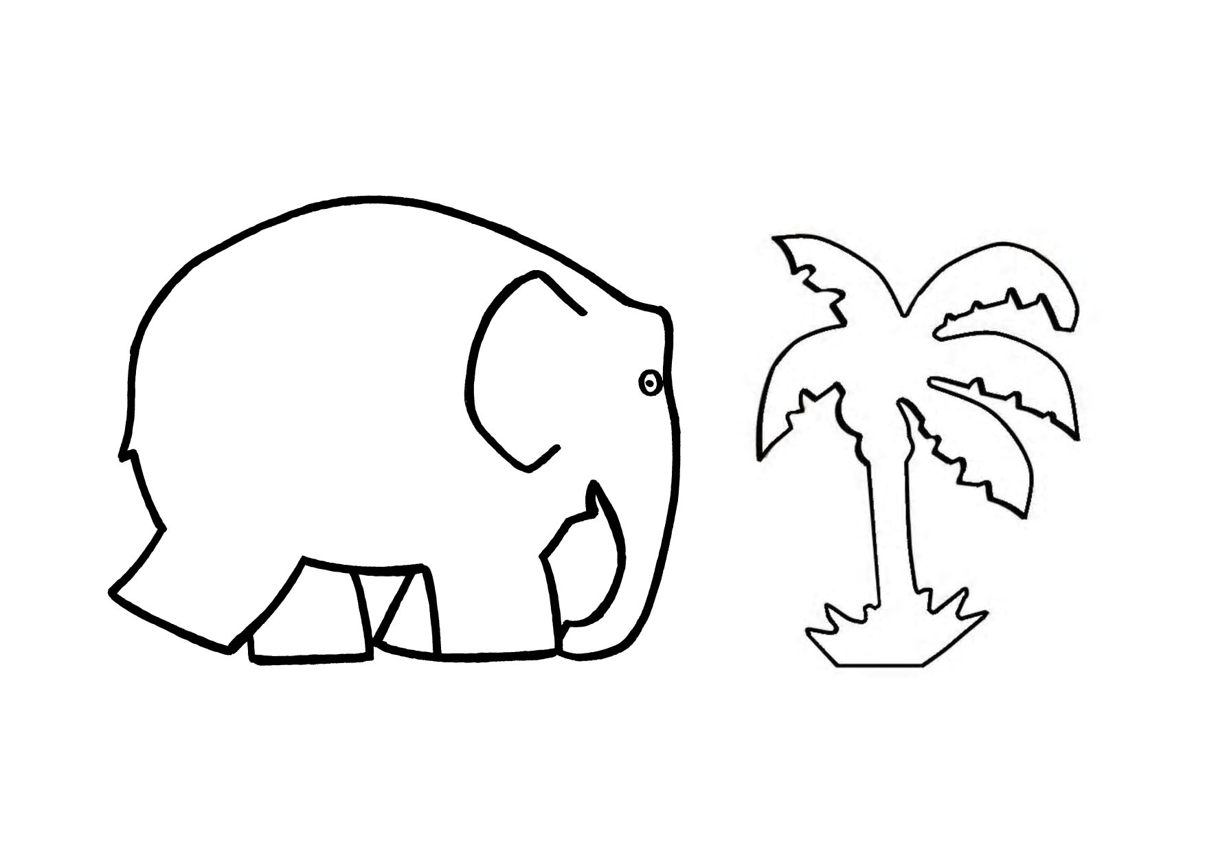 Dessin à colorier: Éléphant (Animaux) #6352 - Coloriages à Imprimer Gratuits