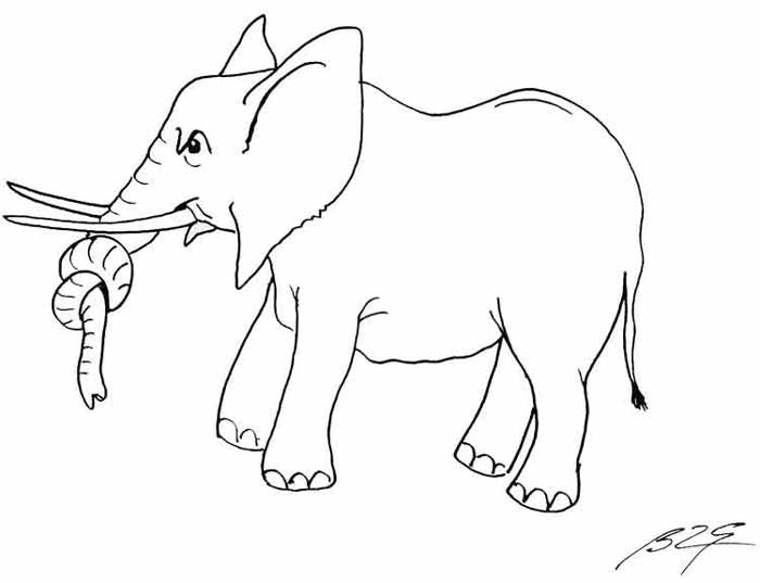 Dessin à colorier: Éléphant (Animaux) #6373 - Coloriages à Imprimer Gratuits