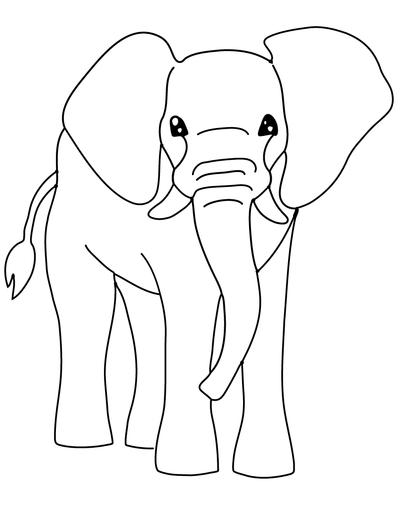 Dessin à colorier: Éléphant (Animaux) #6421 - Coloriages à Imprimer Gratuits