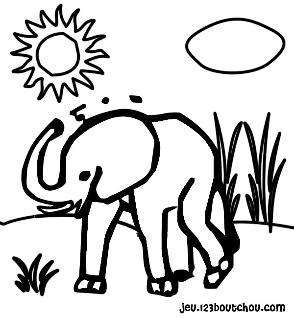 Dessin à colorier: Éléphant (Animaux) #6448 - Coloriages à Imprimer Gratuits