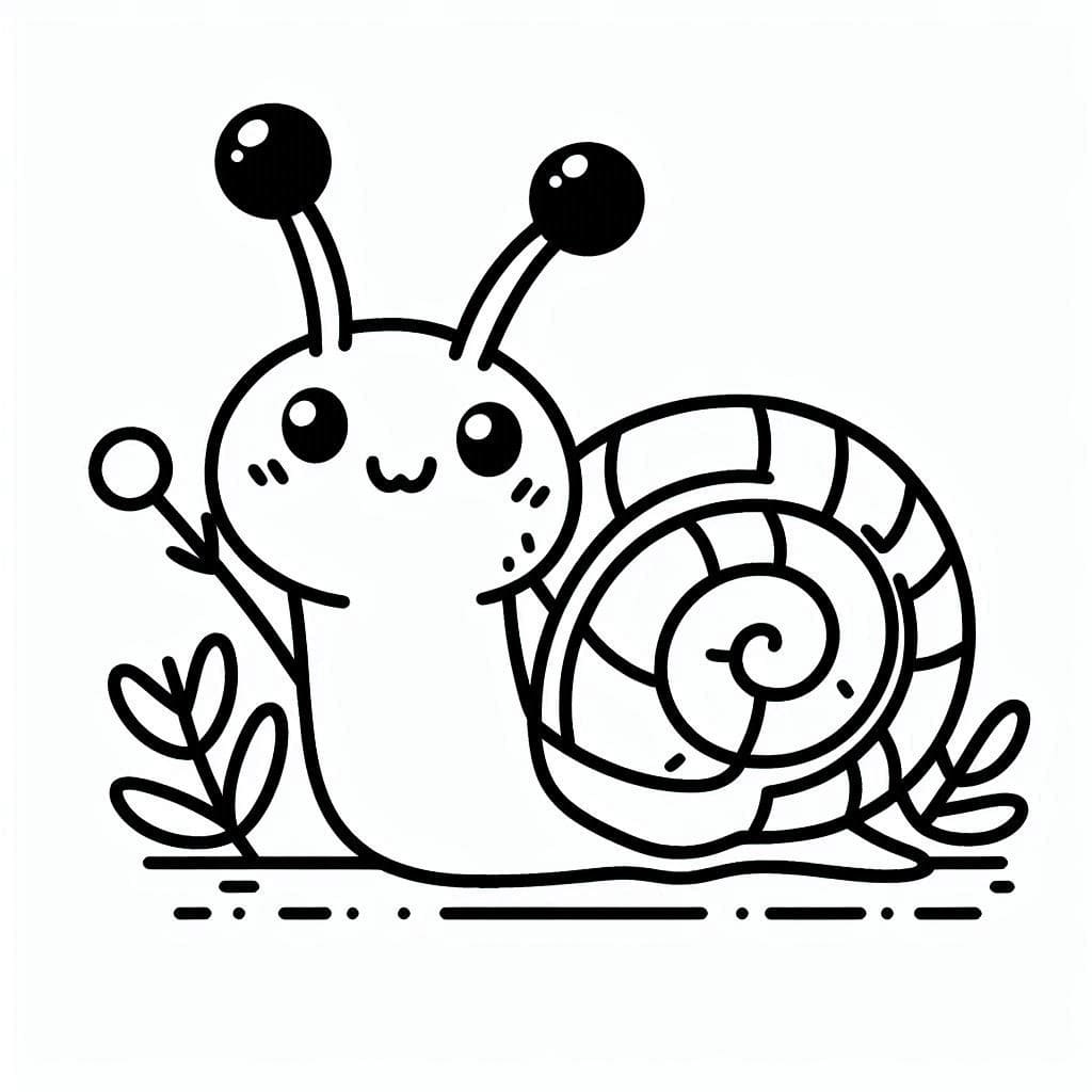 Coloriage gratuit Escargot #217014 de la collection Animaux à imprimer