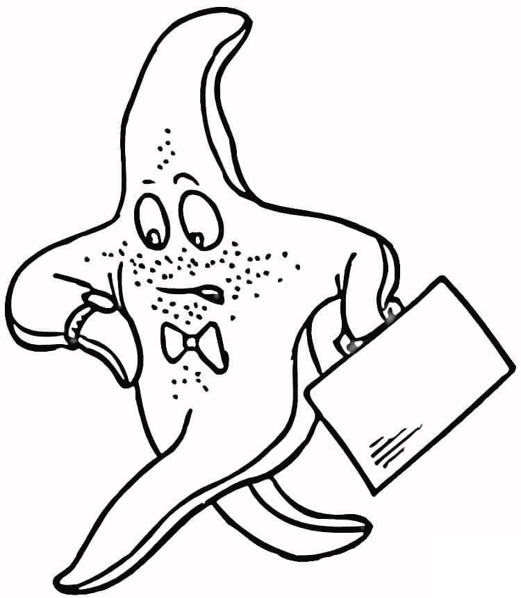 Coloriage imprimable Étoile de mer #187145 de la collection Animaux à colorier aux crayons