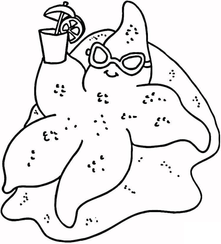 Coloriage gratuit Étoile de mer #187158 de la collection Animaux à imprimer