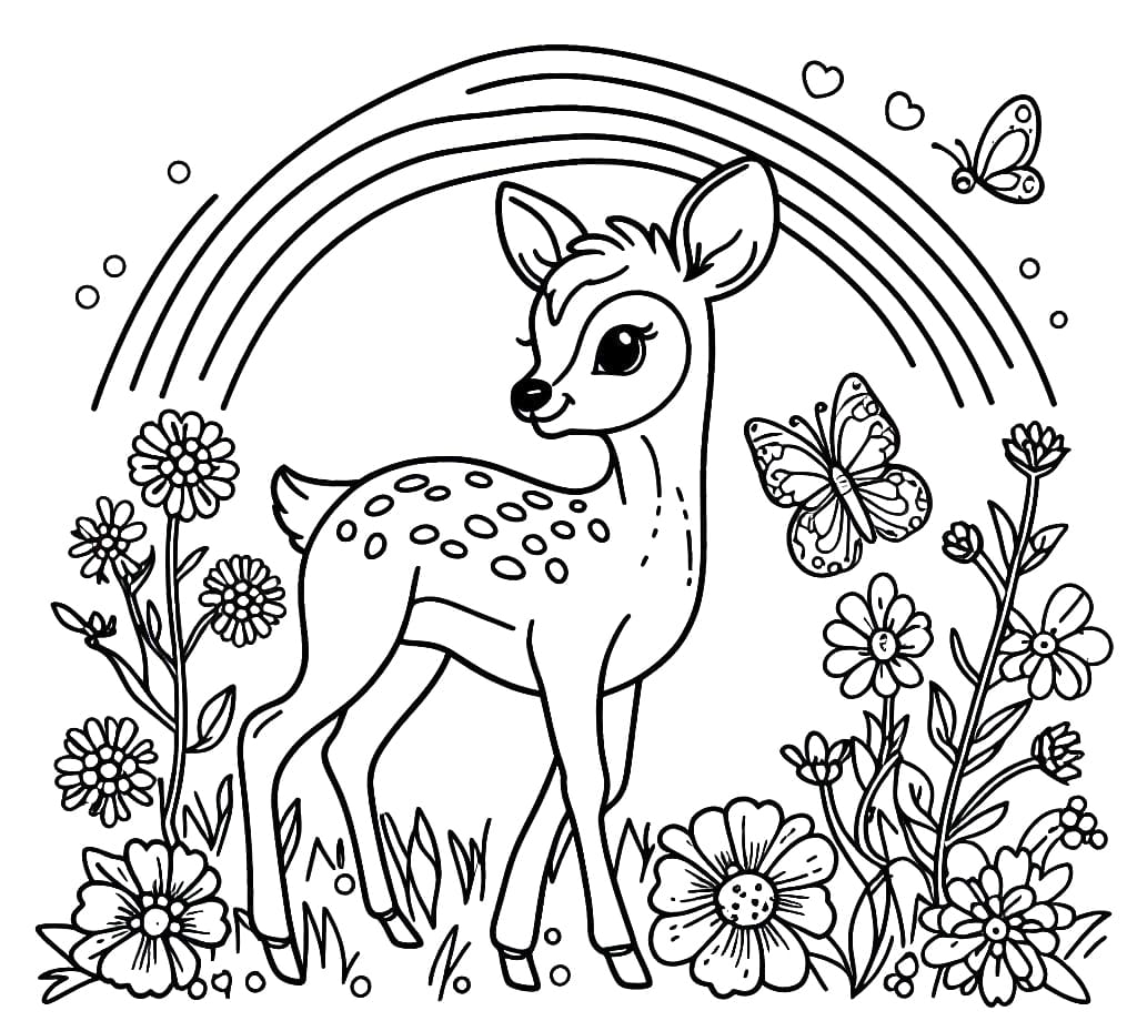 Dessin à colorier: Faon (Animaux) #206061 - Coloriages à Imprimer Gratuits