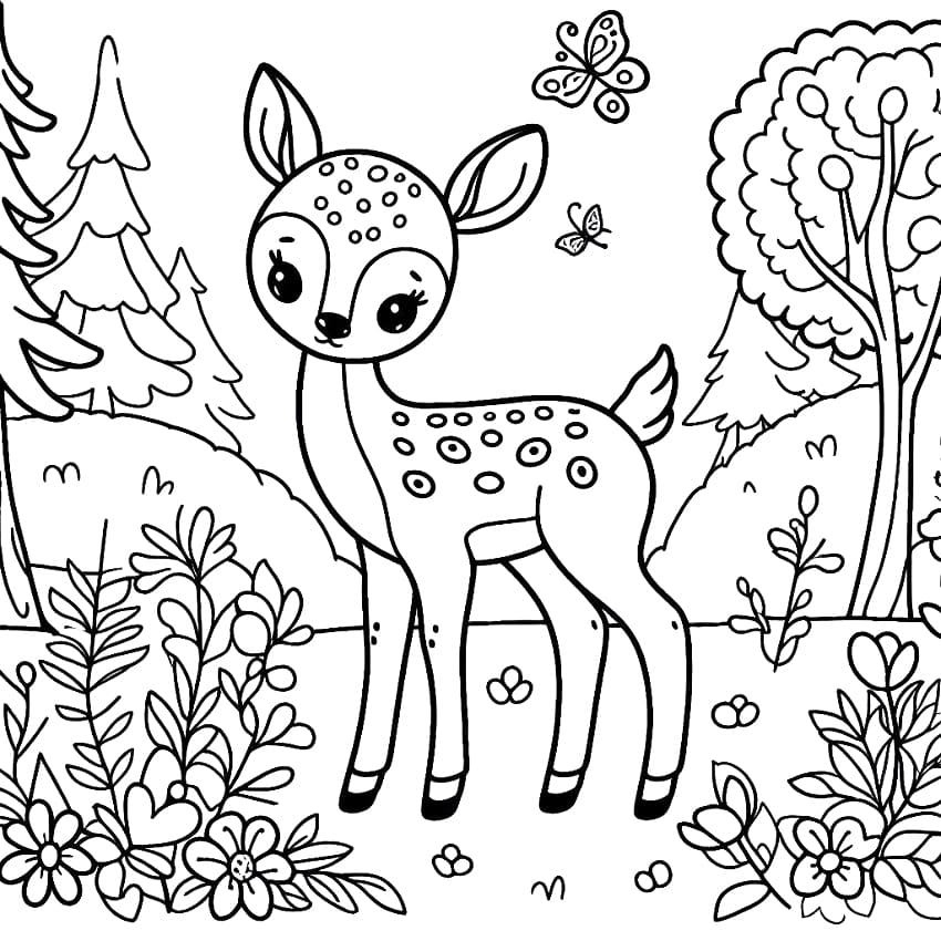 Coloriage gratuit Faon #206063 de la collection Animaux à imprimer Coloriage gratuit Faon #206063 de la collection Animaux à imprimer
