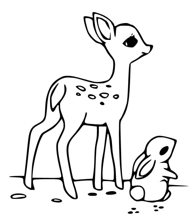 Coloriage gratuit Faon #206069 de la collection Animaux à imprimer