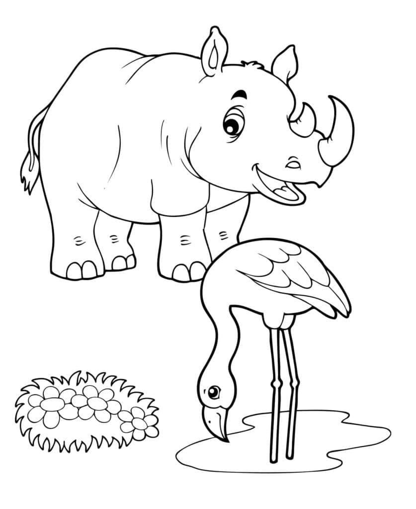 Coloriage gratuit Flamant Rose #198798 de la collection Animaux à imprimer