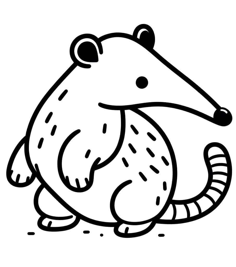 Coloriage gratuit Fourmilier #219640 de la collection Animaux à imprimer