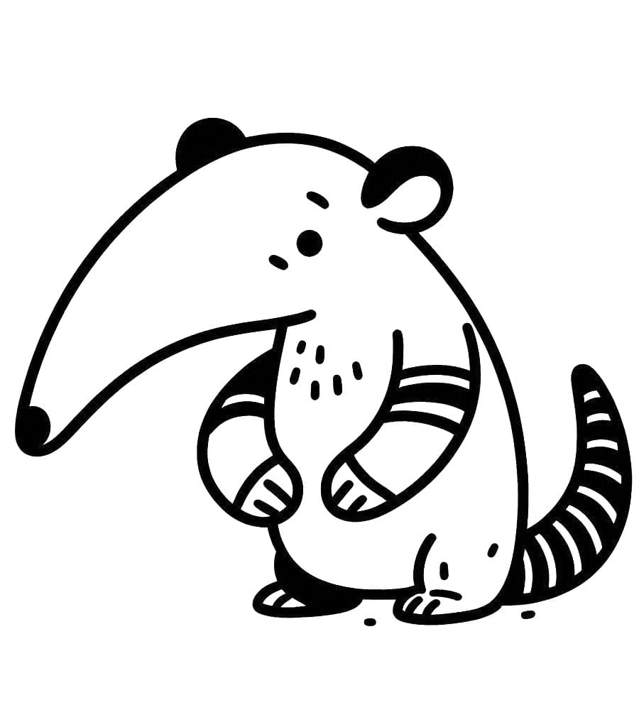 Dessin à colorier: Fourmilier (Animaux) #219641 - Coloriages à Imprimer Gratuits