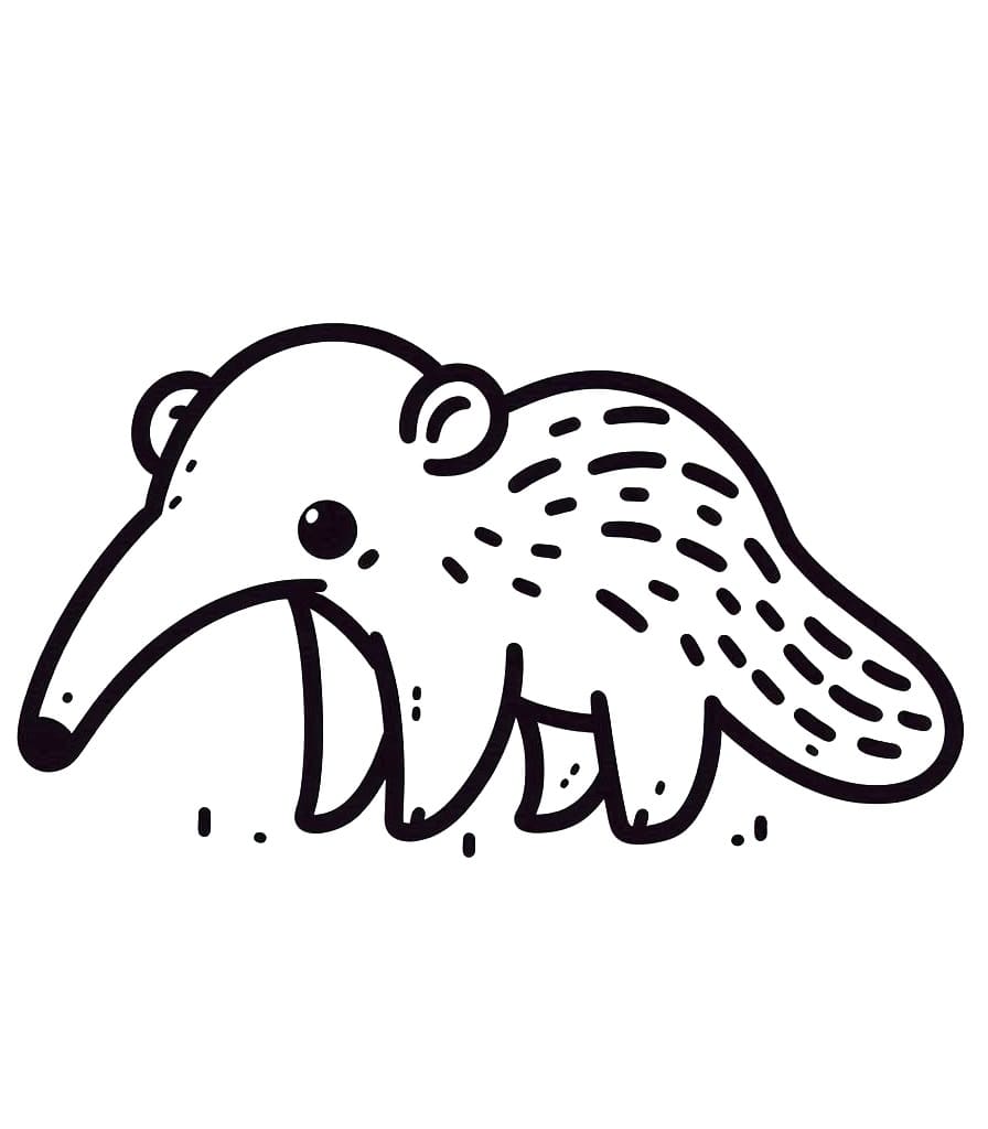 Coloriage gratuit Fourmilier #219642 de la collection Animaux à imprimer