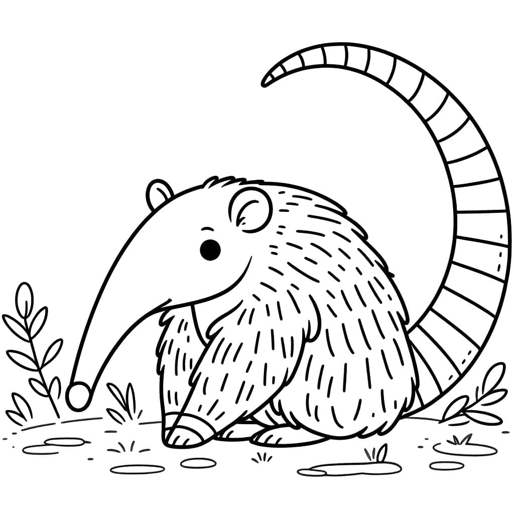 Coloriage gratuit Fourmilier #219645 de la collection Animaux à imprimer