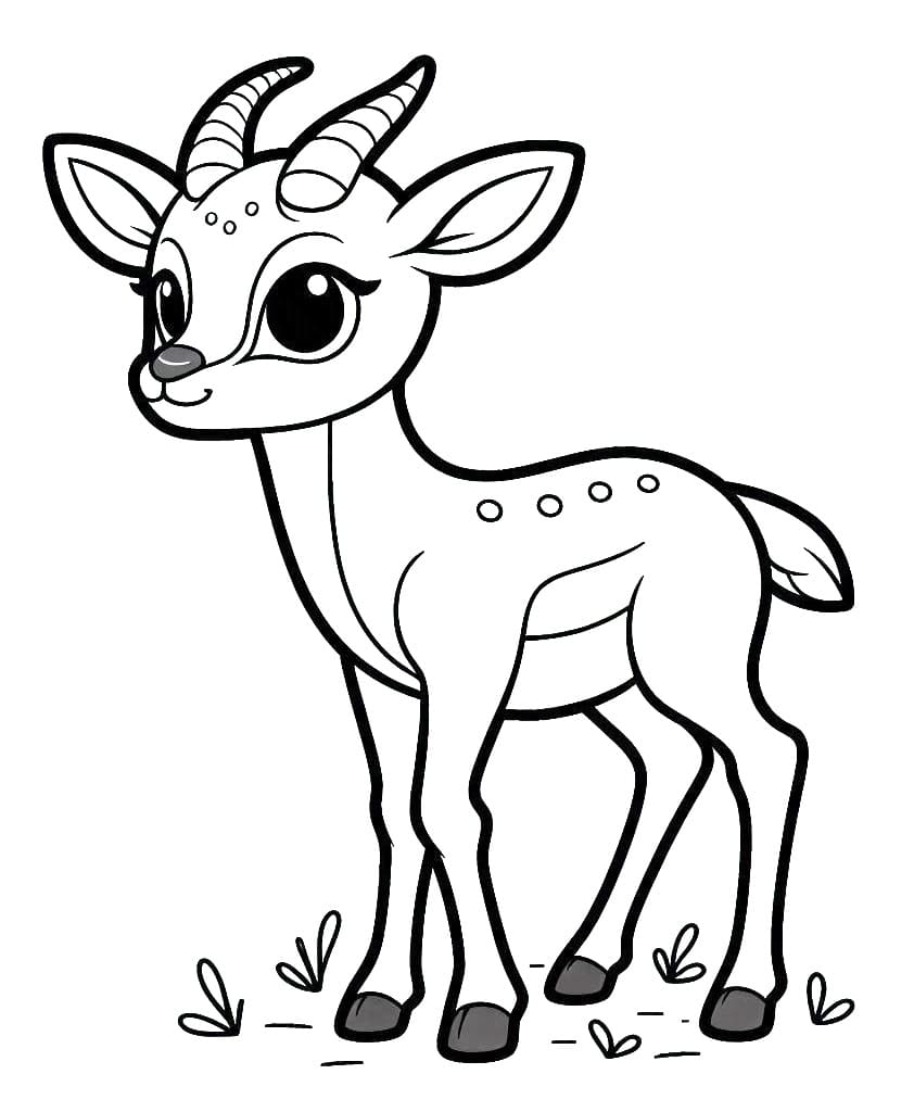 Coloriage gratuit Gazelle #219879 de la collection Animaux à imprimer