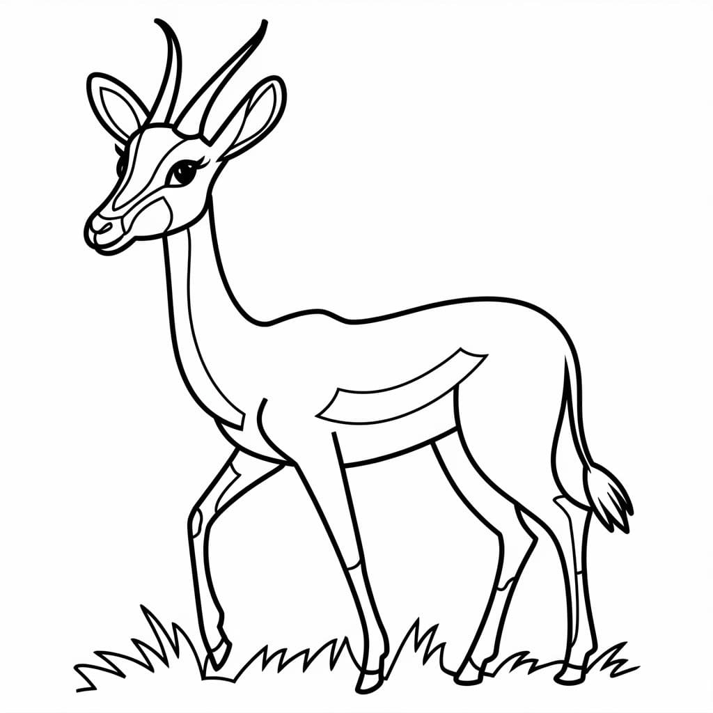 Coloriage gratuit Gazelle #219881 de la collection Animaux à imprimer