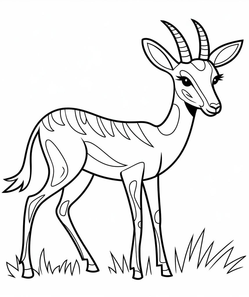 Coloriage gratuit Gazelle #219891 de la collection Animaux à imprimer