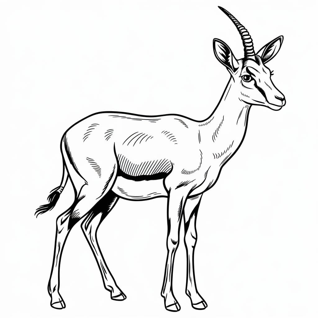 Coloriage gratuit Gazelle #219893 de la collection Animaux à imprimer