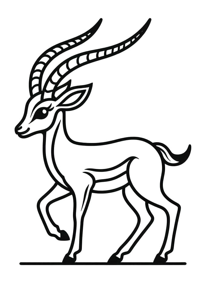 Coloriage gratuit Gazelle #219897 de la collection Animaux à imprimer