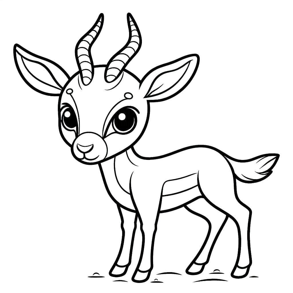 Coloriage gratuit Gazelle #219899 de la collection Animaux à imprimer