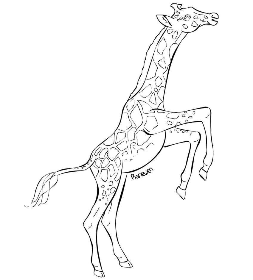 Page de coloriage Girafe #177586, collection Animaux, à imprimer et colorier