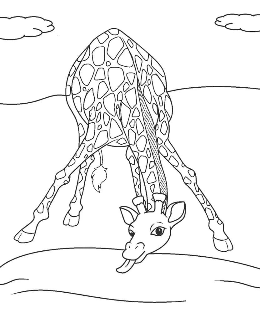 Coloriage gratuit Girafe #177592 de la collection Animaux à imprimer