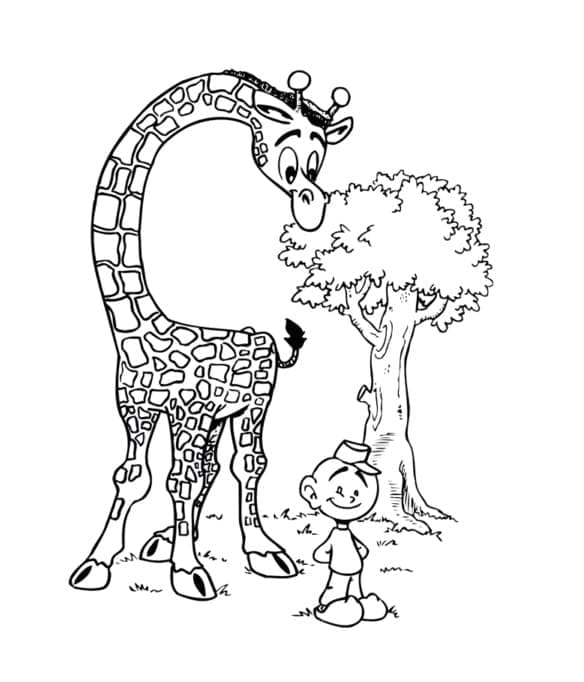 Coloriage imprimable Girafe #177595 de la collection Animaux à colorier aux crayons