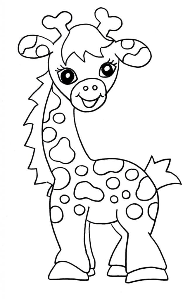 Coloriage gratuit pour enfants et adultes Girafe #177614, collection Animaux