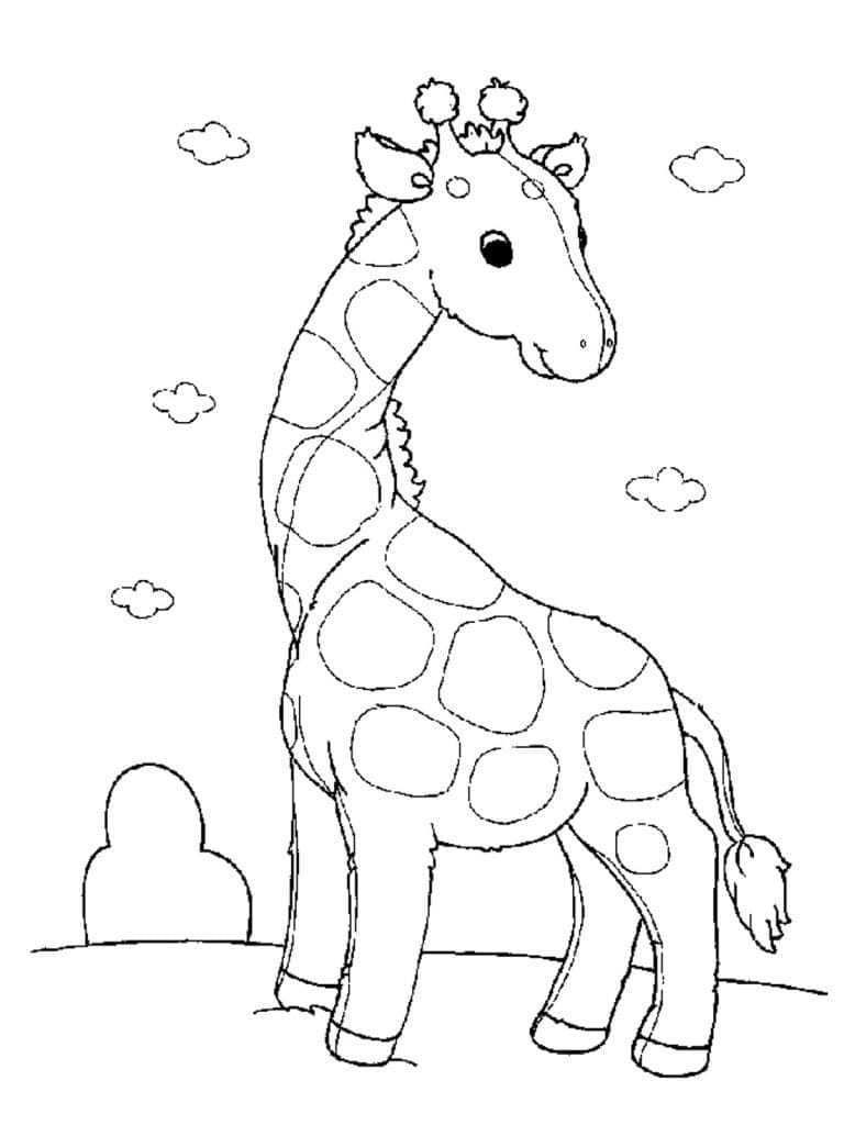 Dessin à colorier Girafe #177618 issu de la collection Animaux, prêt à imprimer