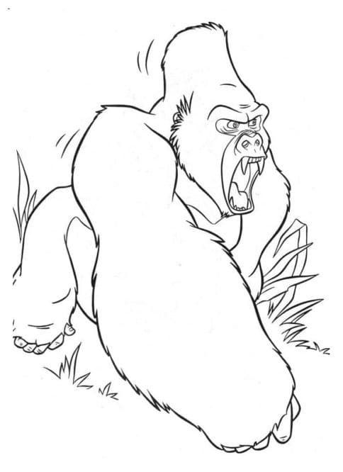 Coloriage à imprimer Gorille #188936 de la série Animaux, gratuit pour enfants et adultes