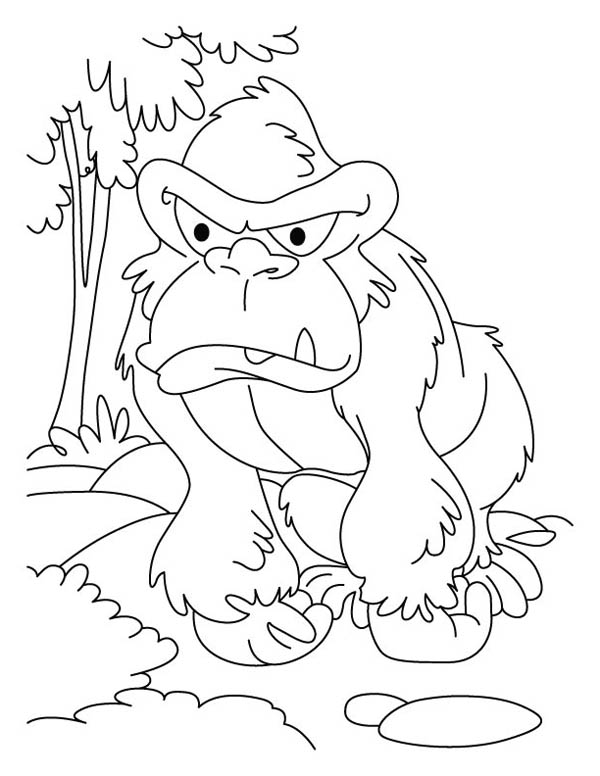 Dessin à colorier: Gorille (Animaux) #7528 - Coloriages à Imprimer Gratuits