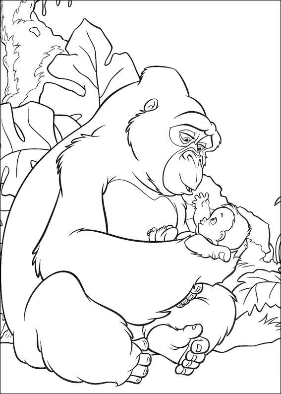 Dessin à colorier: Gorille (Animaux) #7537 - Coloriages à Imprimer Gratuits