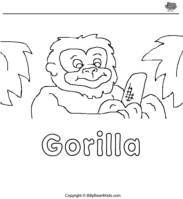 Dessin à colorier: Gorille (Animaux) #7554 - Coloriages à Imprimer Gratuits