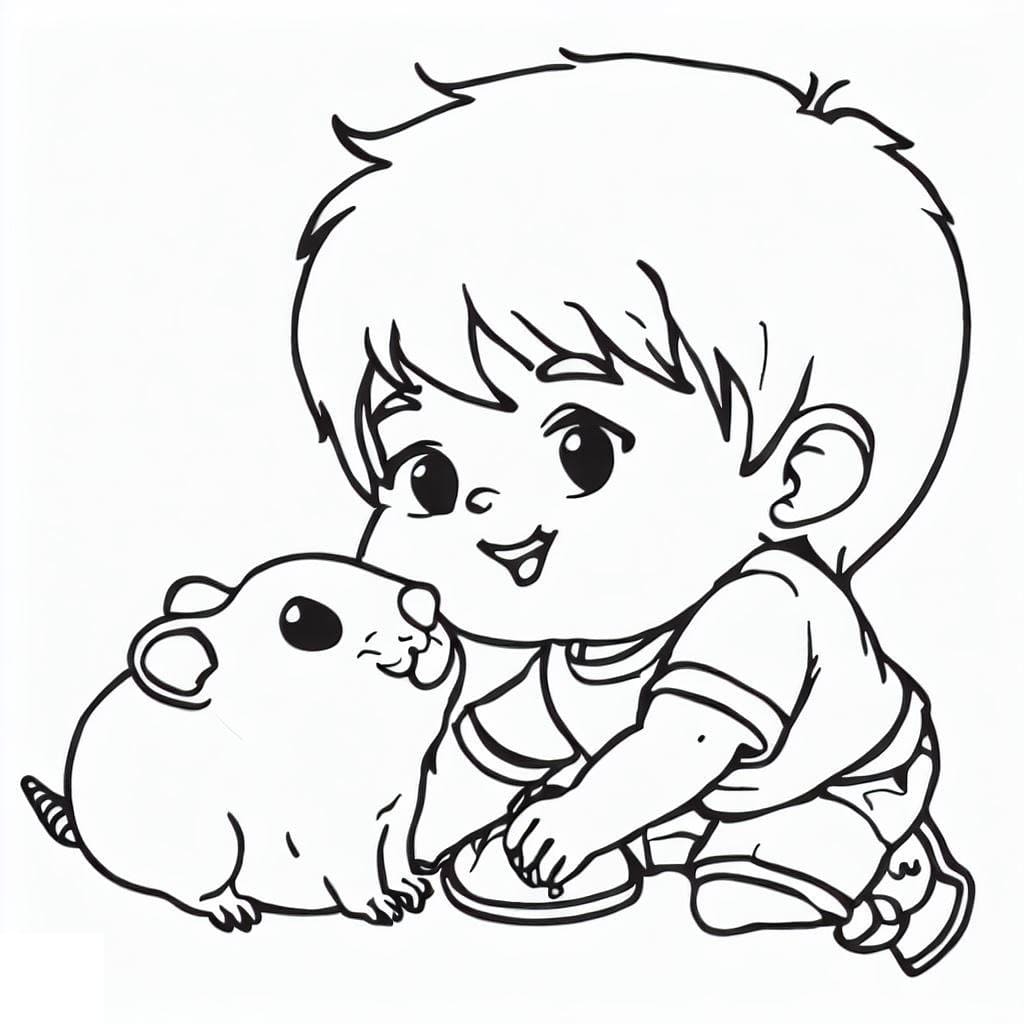 Page de coloriage Hamster #188831, collection Animaux, à imprimer et colorier