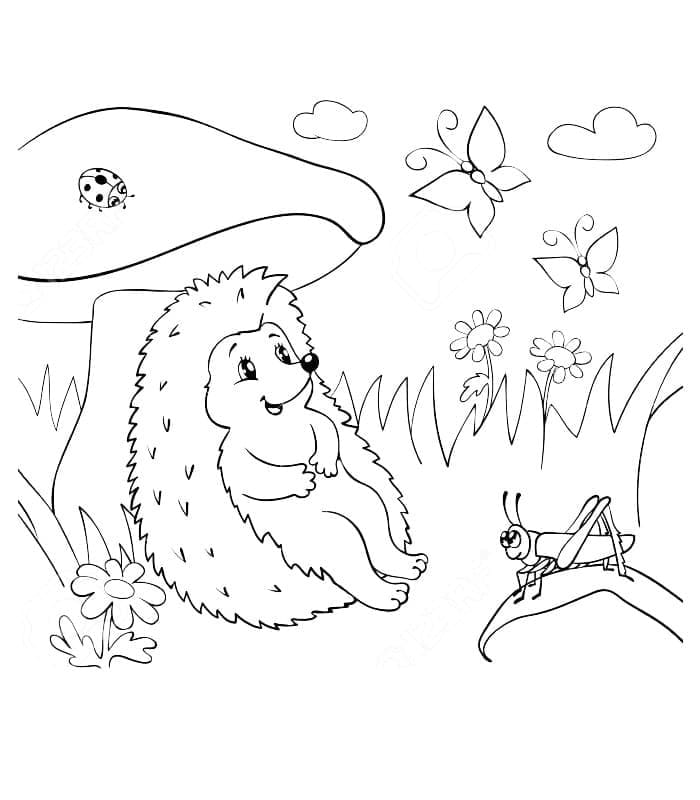 Coloriage Hérisson #190582 à imprimer gratuitement, extrait de la collection Animaux