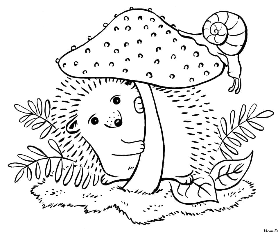 Coloriage gratuit Hérisson #190609 de la collection Animaux à imprimer