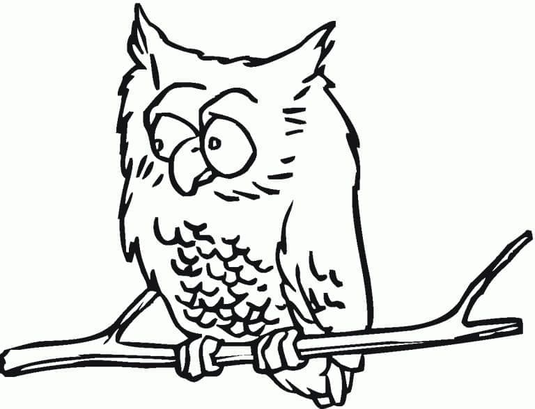 Coloriage gratuit Hibou #178815 de la collection Animaux à imprimer