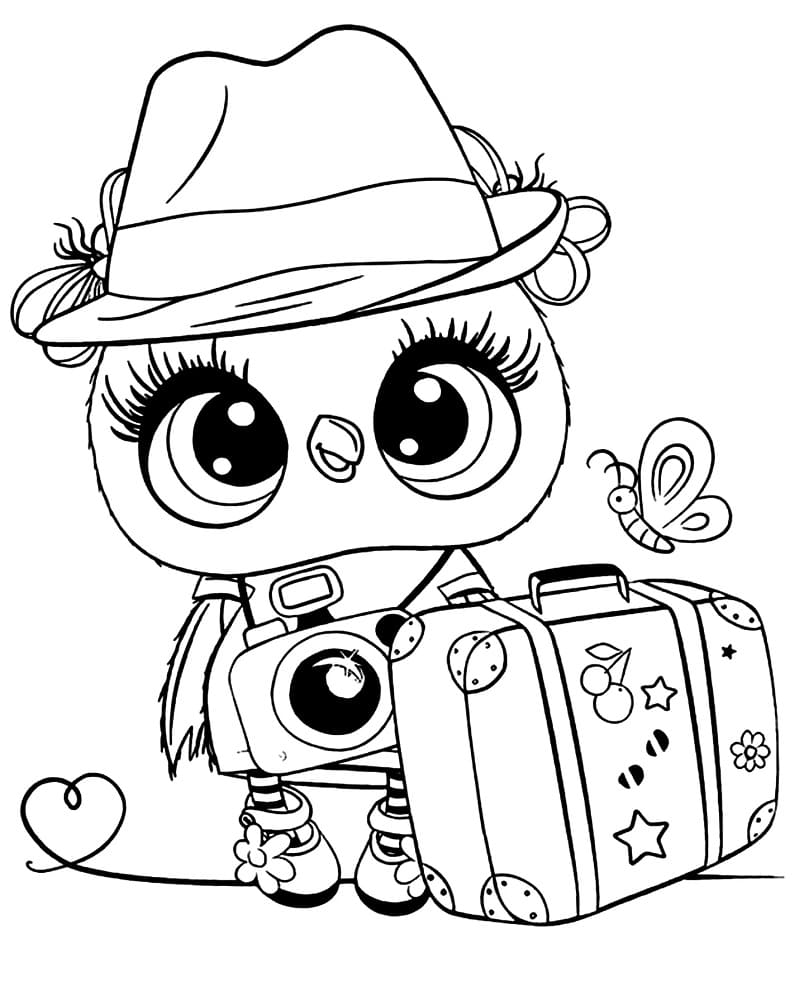 Illustration au trait Hibou #217045 de la collection Animaux à colorier gratuitement