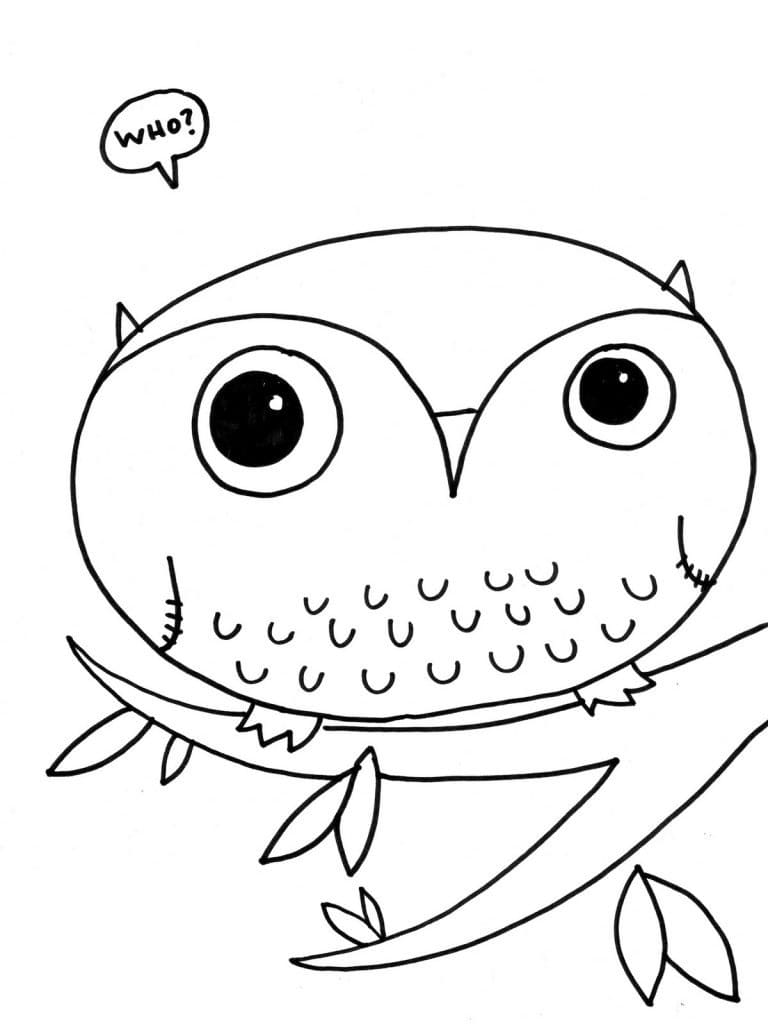 Coloriage gratuit Hibou #217051 de la collection Animaux à imprimer