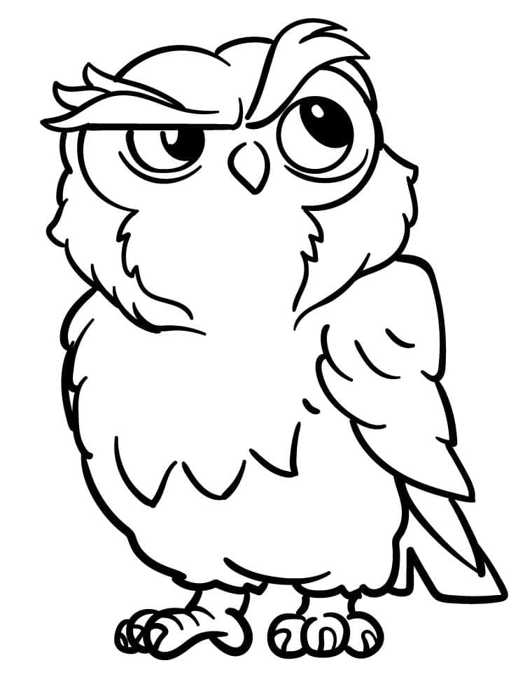 Dessin Hibou #217053 à colorier de la série Animaux, gratuit à télécharger et imprimer